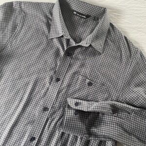 Travis Mathew Large Grey Black‎ Checked Longsleeved Buttondown Shirt L